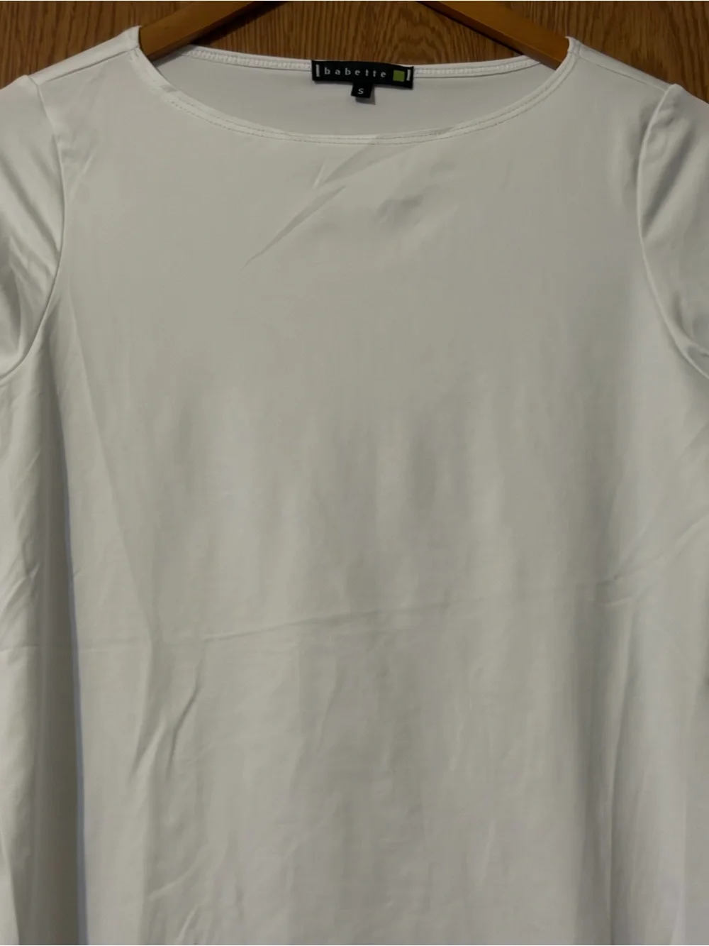 Babette White Long-Sleeve Scoop Neck Women's Top